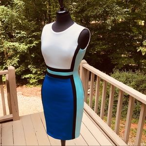 ❤️Calvin Klein Colorblock Scuba Sheath Dress Sz. 4